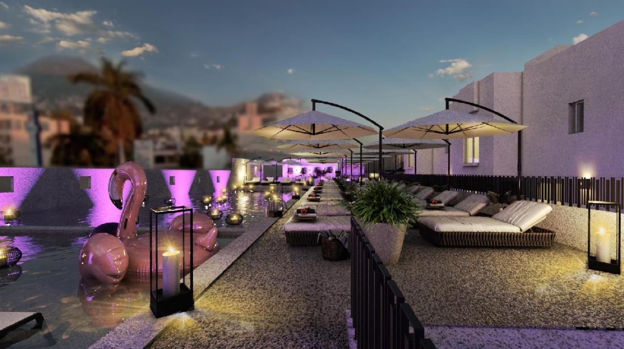Hs Hotsson Hotel Akapulko Dış mekan fotoğraf The rooftop bar